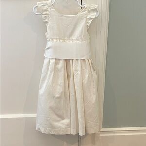 Zara Cream Ruffle Sleeve Party Dress with Bow